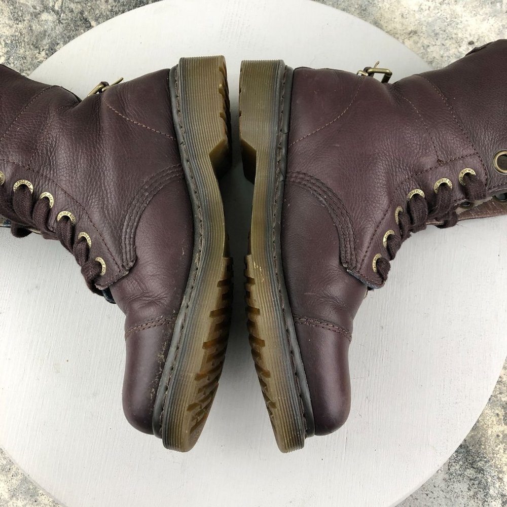 Dr. Martens Women's Size 8 Aimilie Burgundy Purple Leather Lace-Up Boots - Picture 8 of 13